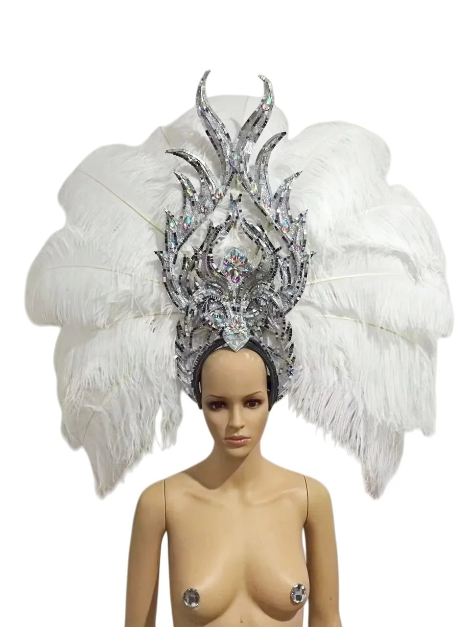 FASHIONABLE AND EXQUISITE HEADDRESS FEATHERS SAMBA DANCE CARNIVAL HALLOWEEN PARTY LATIN DANCE BAR PERFORMANCE HAT MASQUERADE