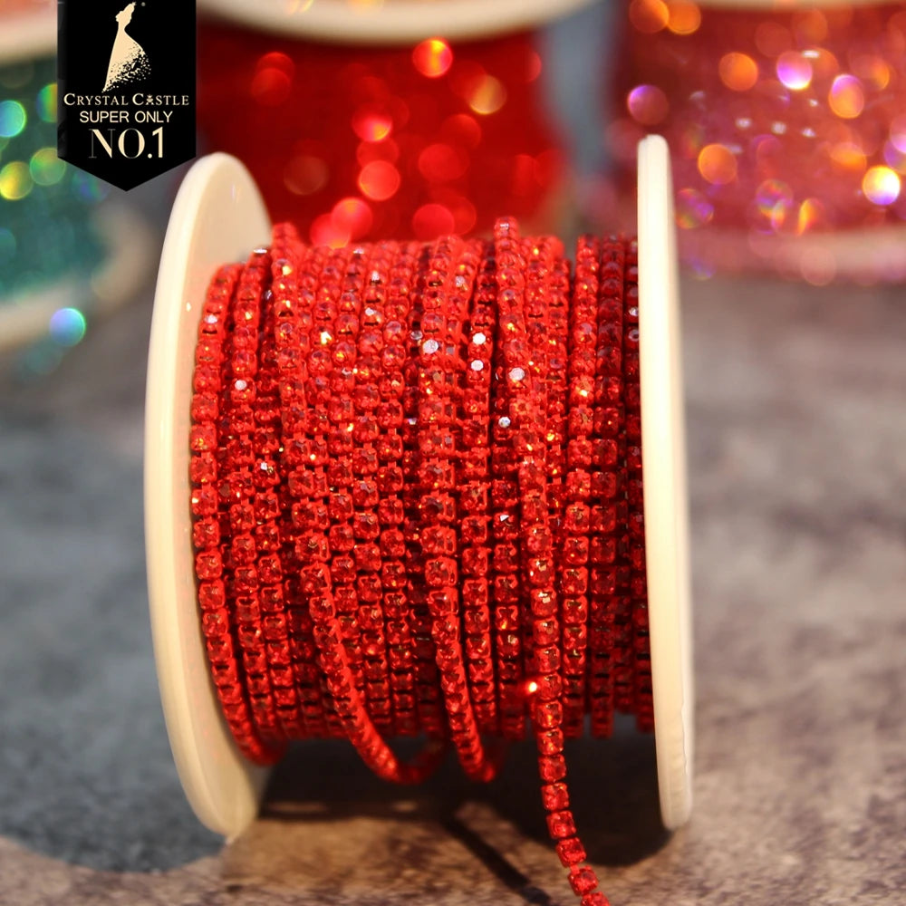 The Stardust Spectrum Stream – Premium Color-Matched Glass Crystal Rhinestone Cup Chain Trim
