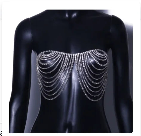 Crystal Costume Bra Body Chain