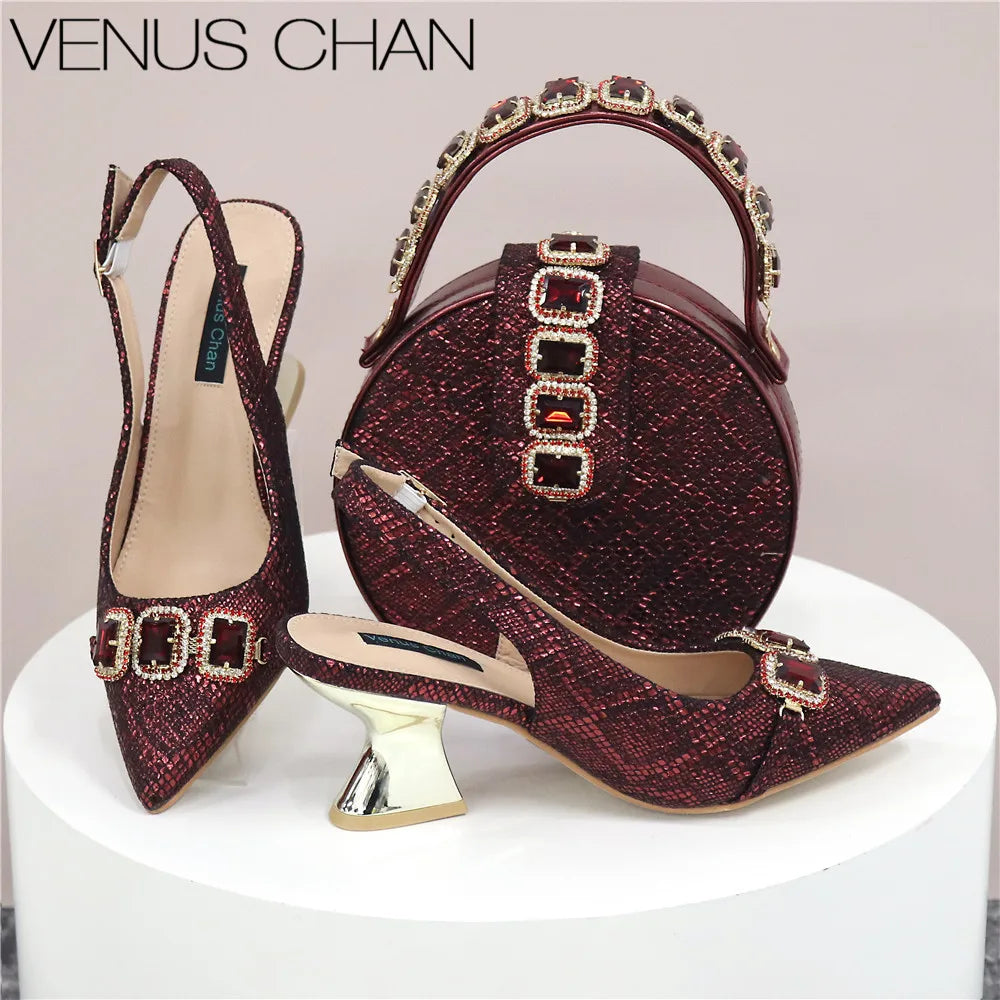 Platform Shoes and Matching Bag Set