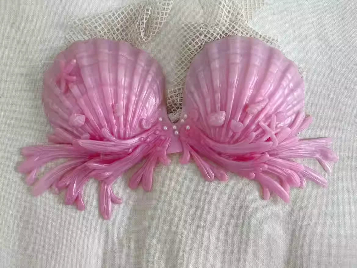 Realistic Woven Star Silicone Mermaid Bra Strapless Underwater Photoshoot Costume Top