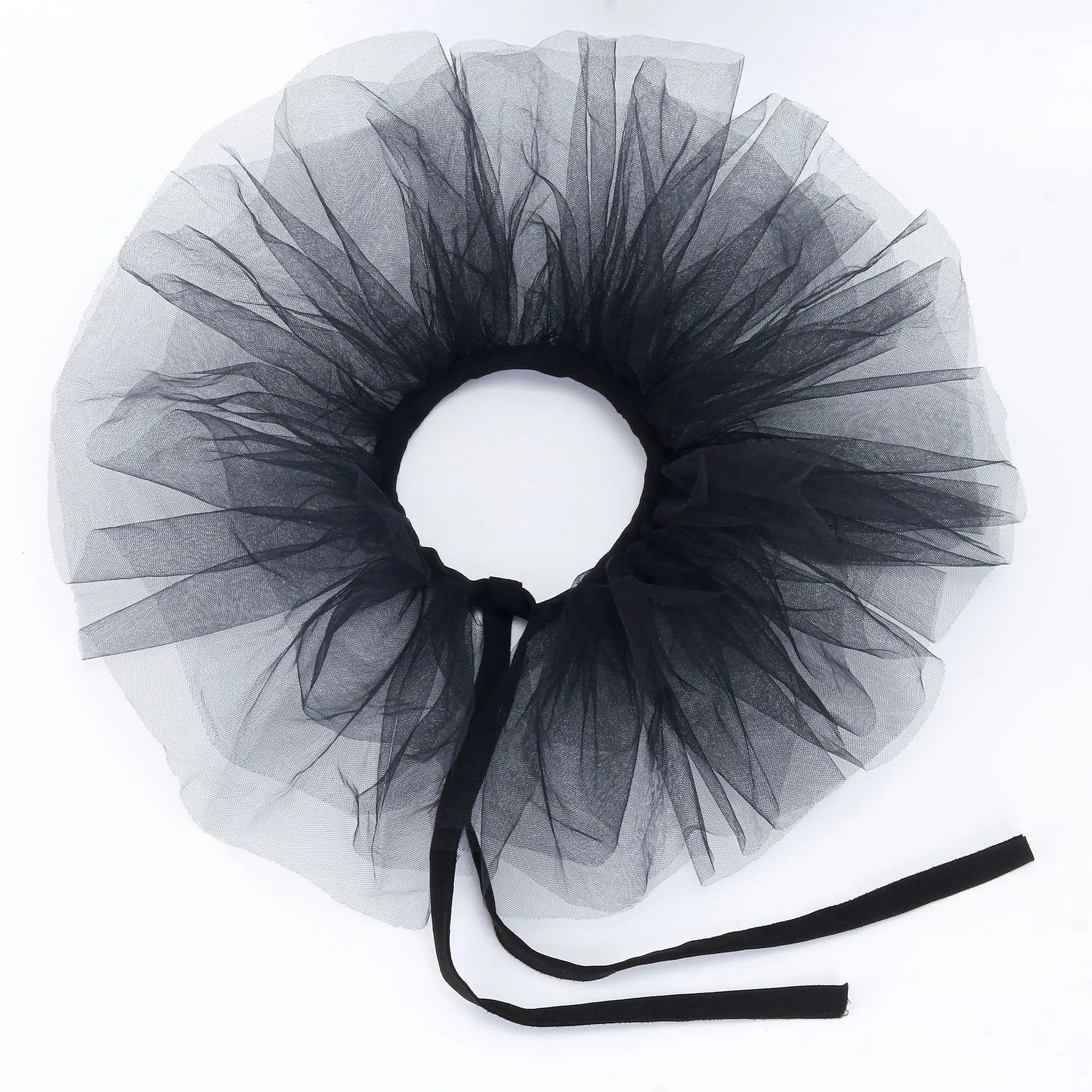 Fluffy Mesh Clown Ruff Collar & Vintage Masquerade Circus Costume Accessory