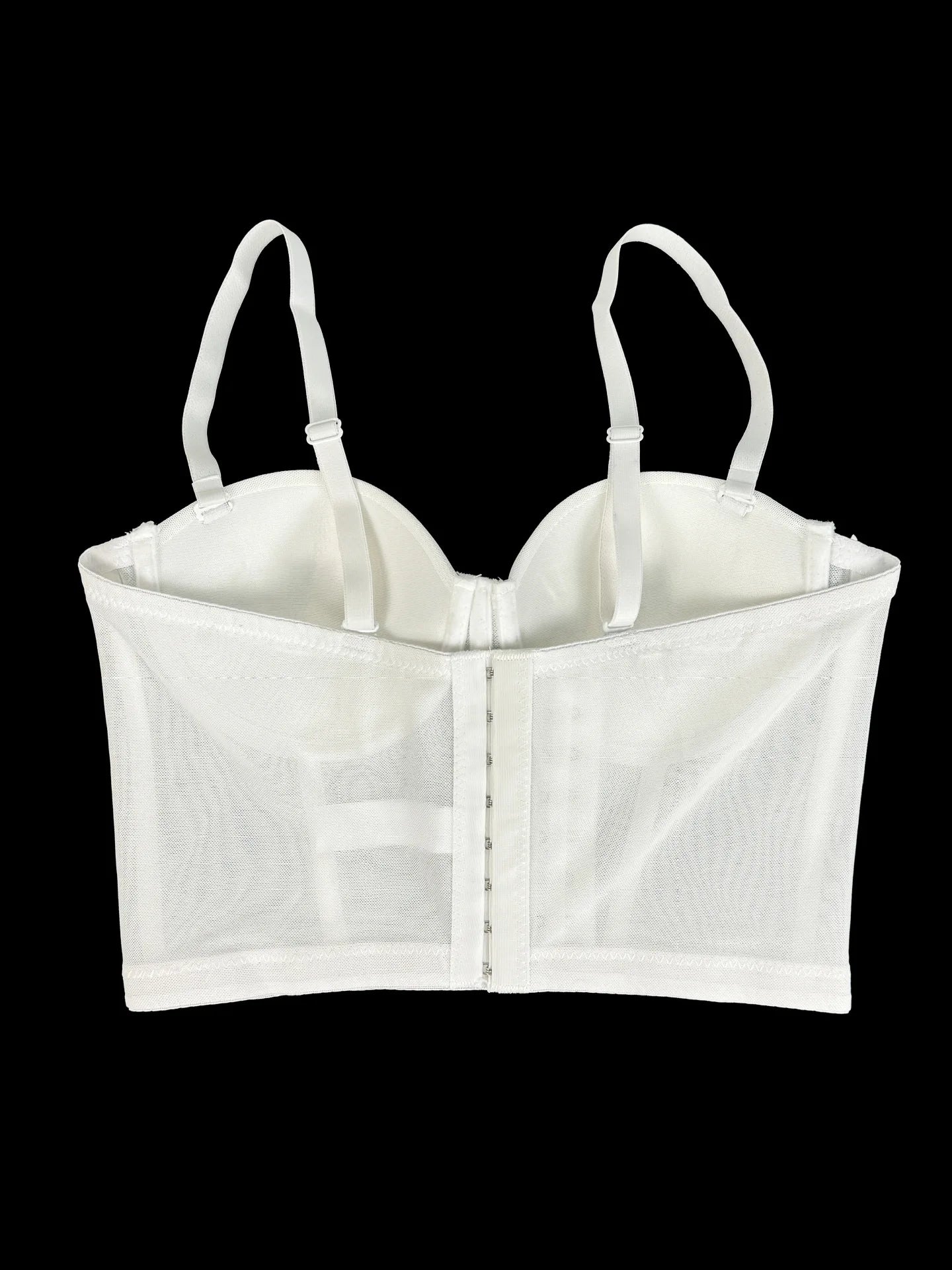 Crystal Embroidered Bustier Corset Crop Top Evening Party Stage Bralette