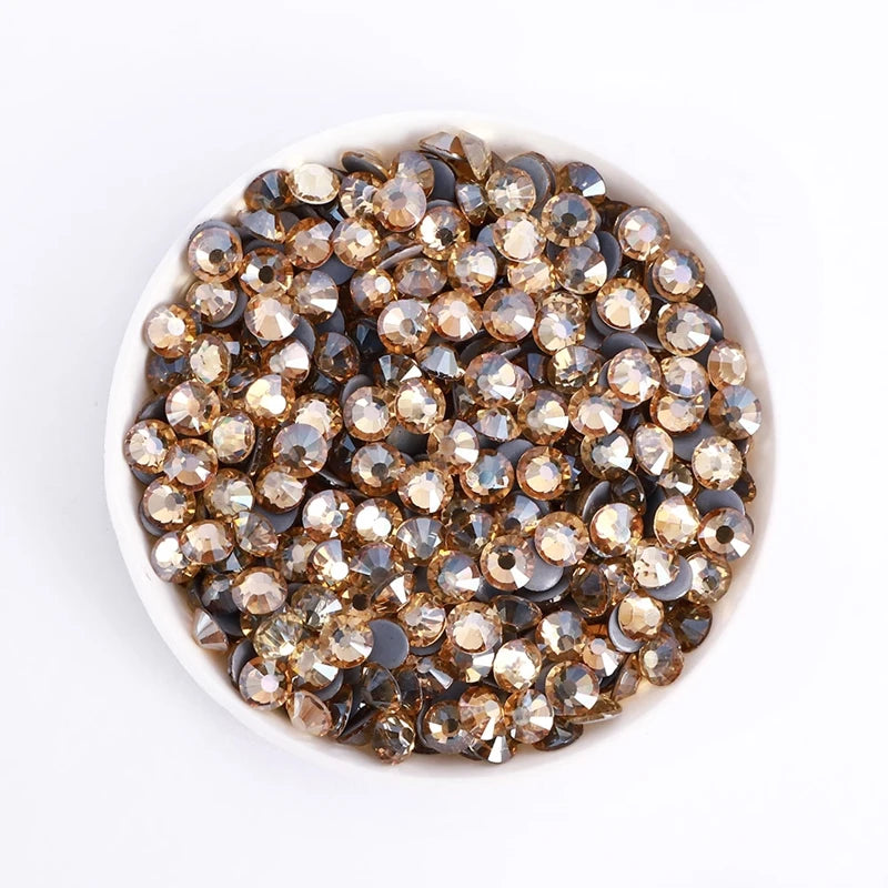 SS3-SS30 Yellow Series Non-Hotfix Glass Flat Back Rhinestones