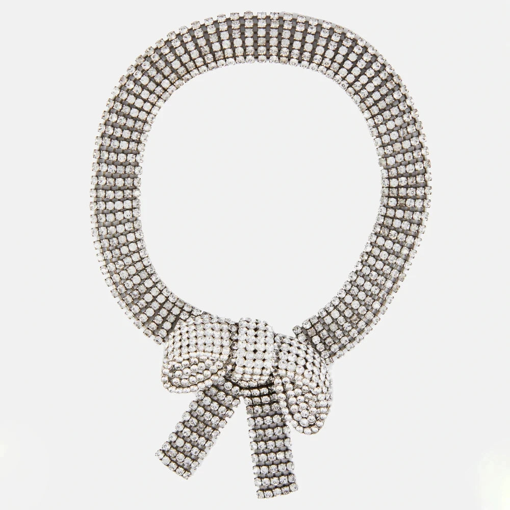 Oversized Bow Rhinestone Choker