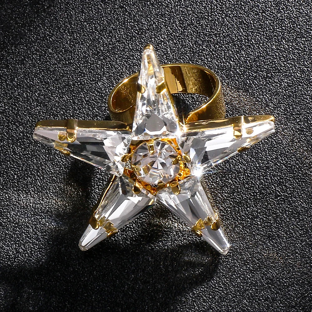 Rhinestone Star Fashion Finger Rings