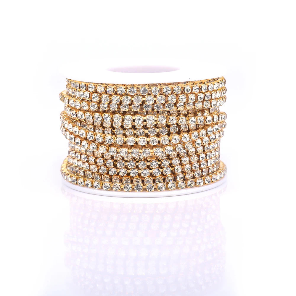 The Stardust Sparkle Cascade – Premium AAAA Glass Crystal Dense Rhinestone Cup Chain Trim