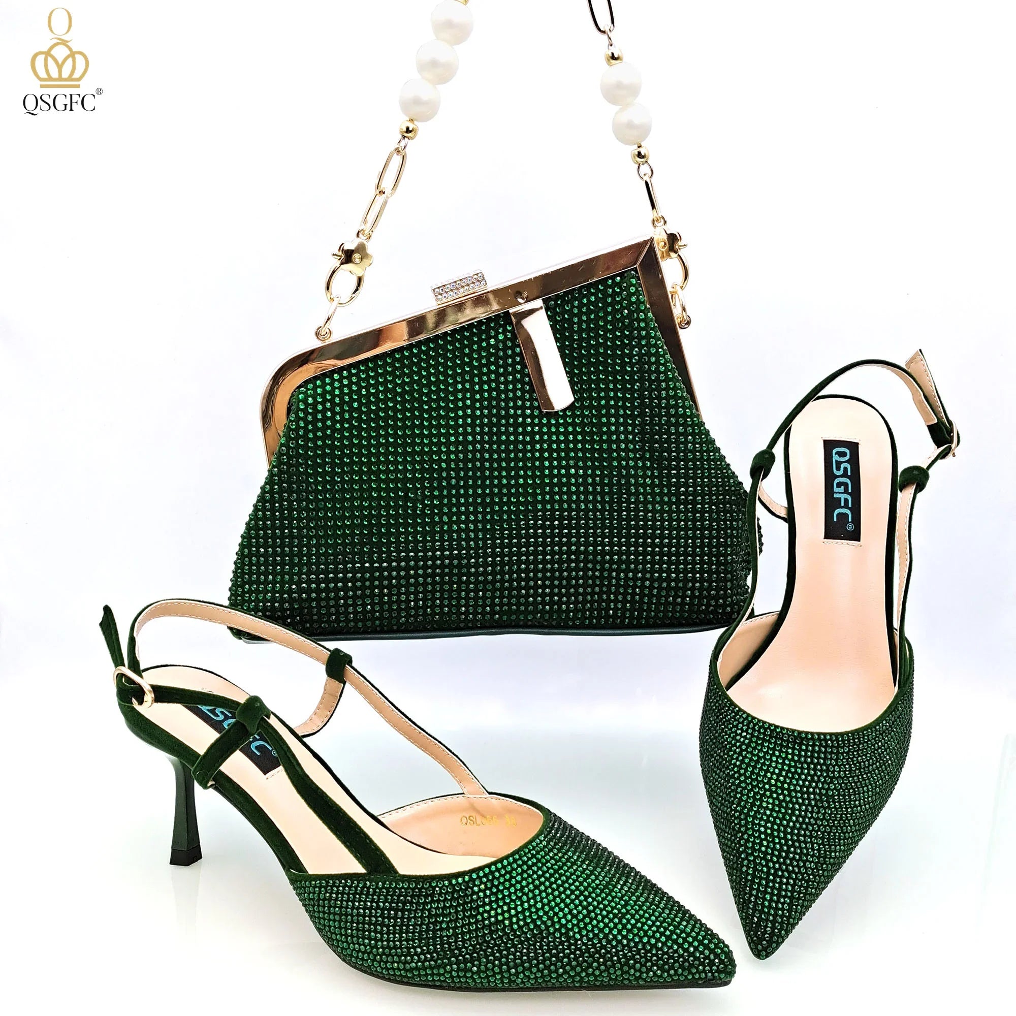 Shoulder Bag and Strap High Heels Set
