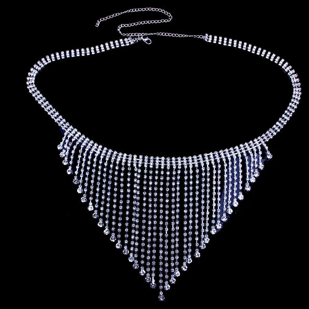 Rhinestone Strap Bra & Thong Body Jewelry