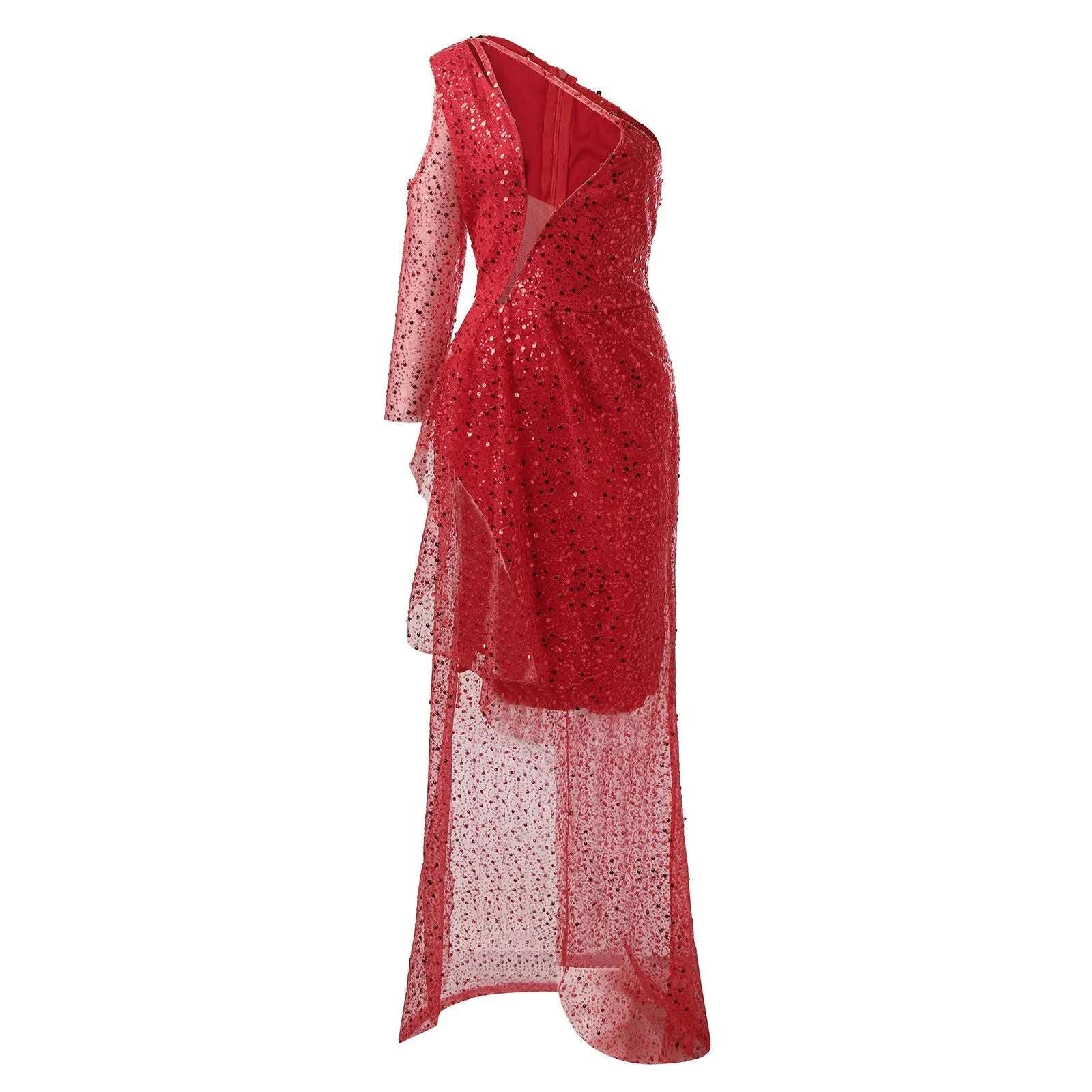 Glitter High Slit Flowy Dress