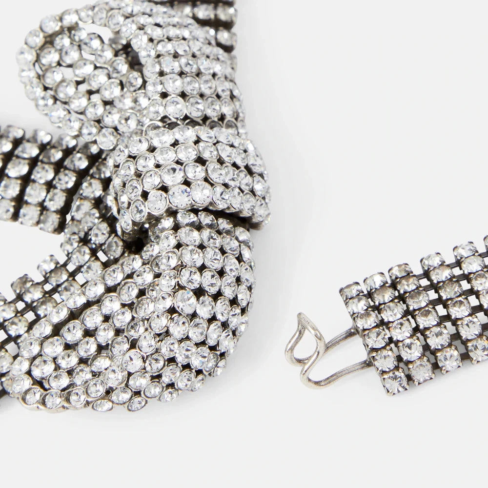 Oversized Bow Rhinestone Choker