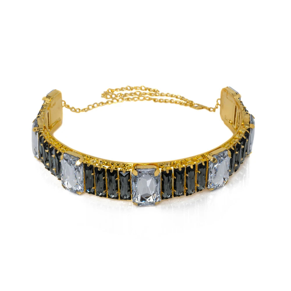 Oversized Square Rhinestone Choker