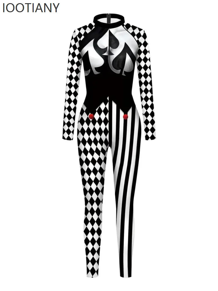Harlequin Diamond Lattice Catsuit & Bodysuit Asymmetrical Circus Stage Costume