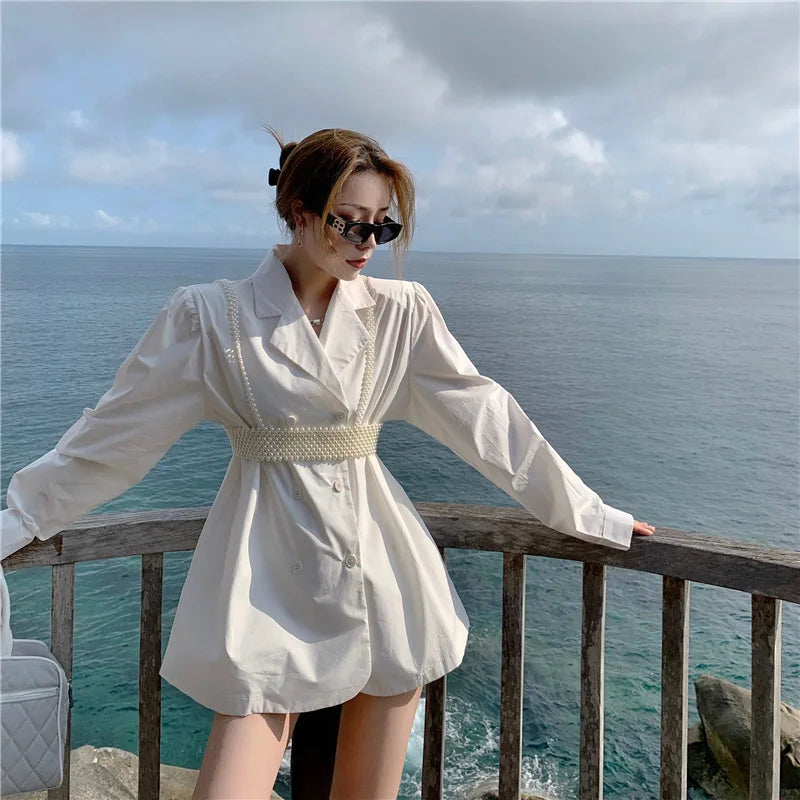 White Pearl-Look Costume Shoulder Shawl