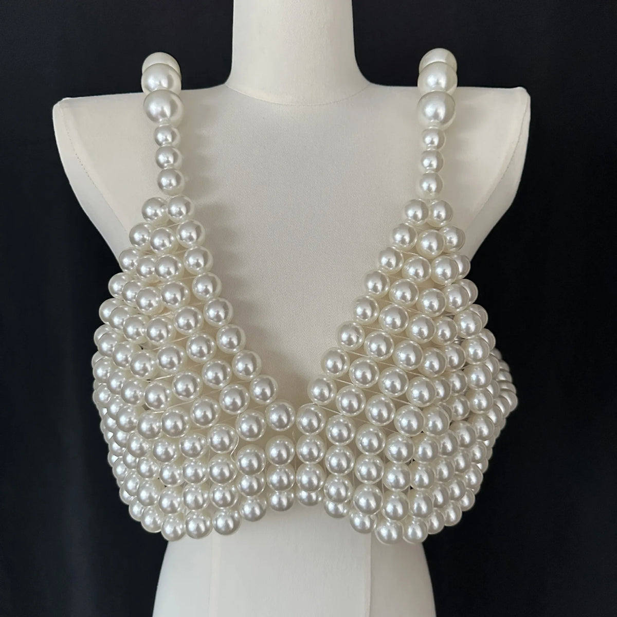 Pearl-Look Beaded Halter Bra Body Chain