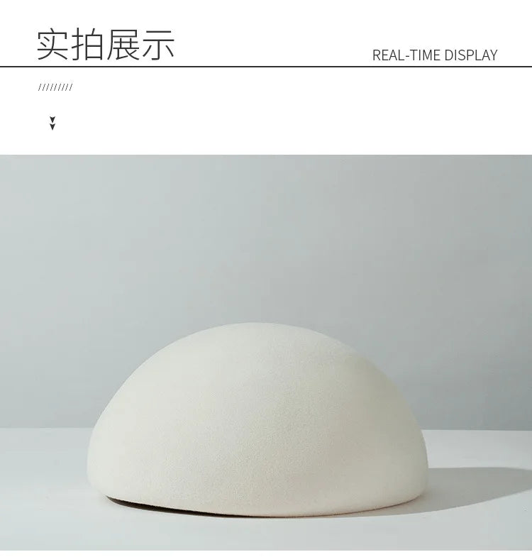 Wool Felt Pillbox Hat — 56–58 cm