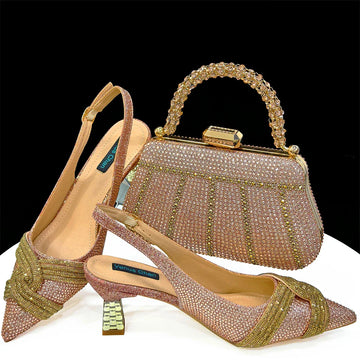 Rhinestone Shoes and Bag Set