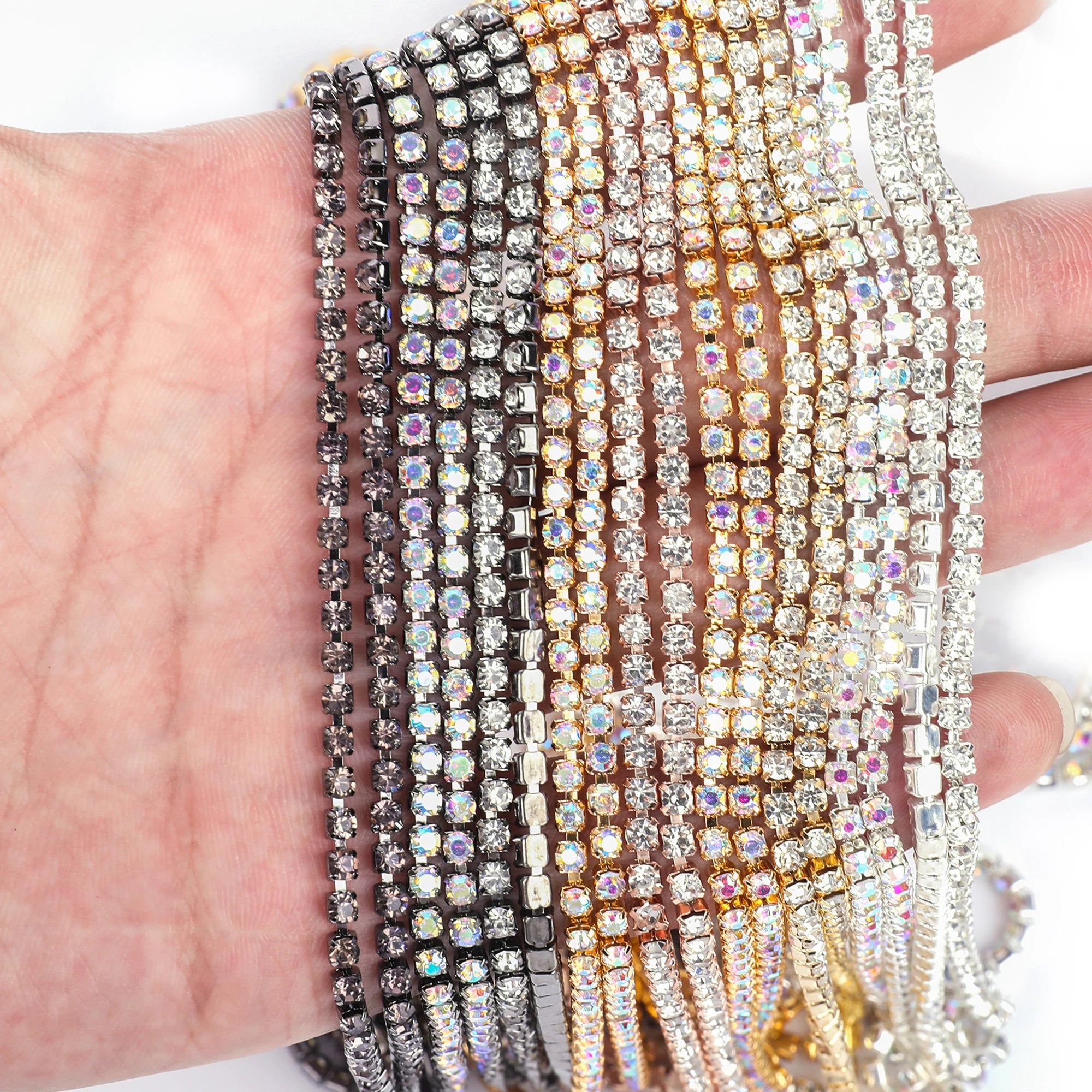 The Stardust Sparkle Cascade – Premium AAAA Glass Crystal Dense Rhinestone Cup Chain Trim
