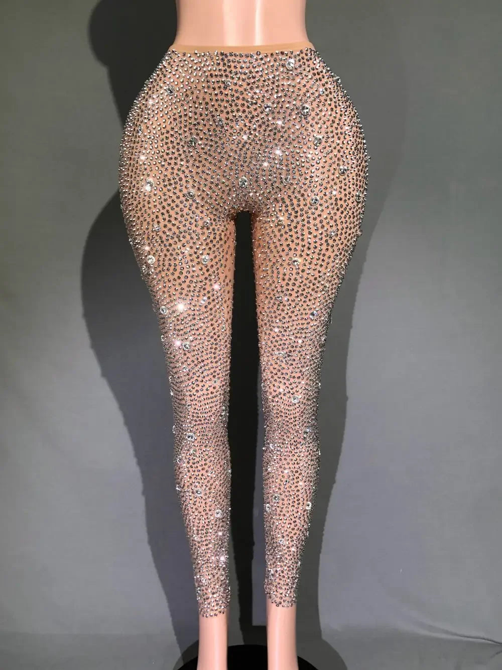 Rhinestone Sheer Mesh Performance Leggings