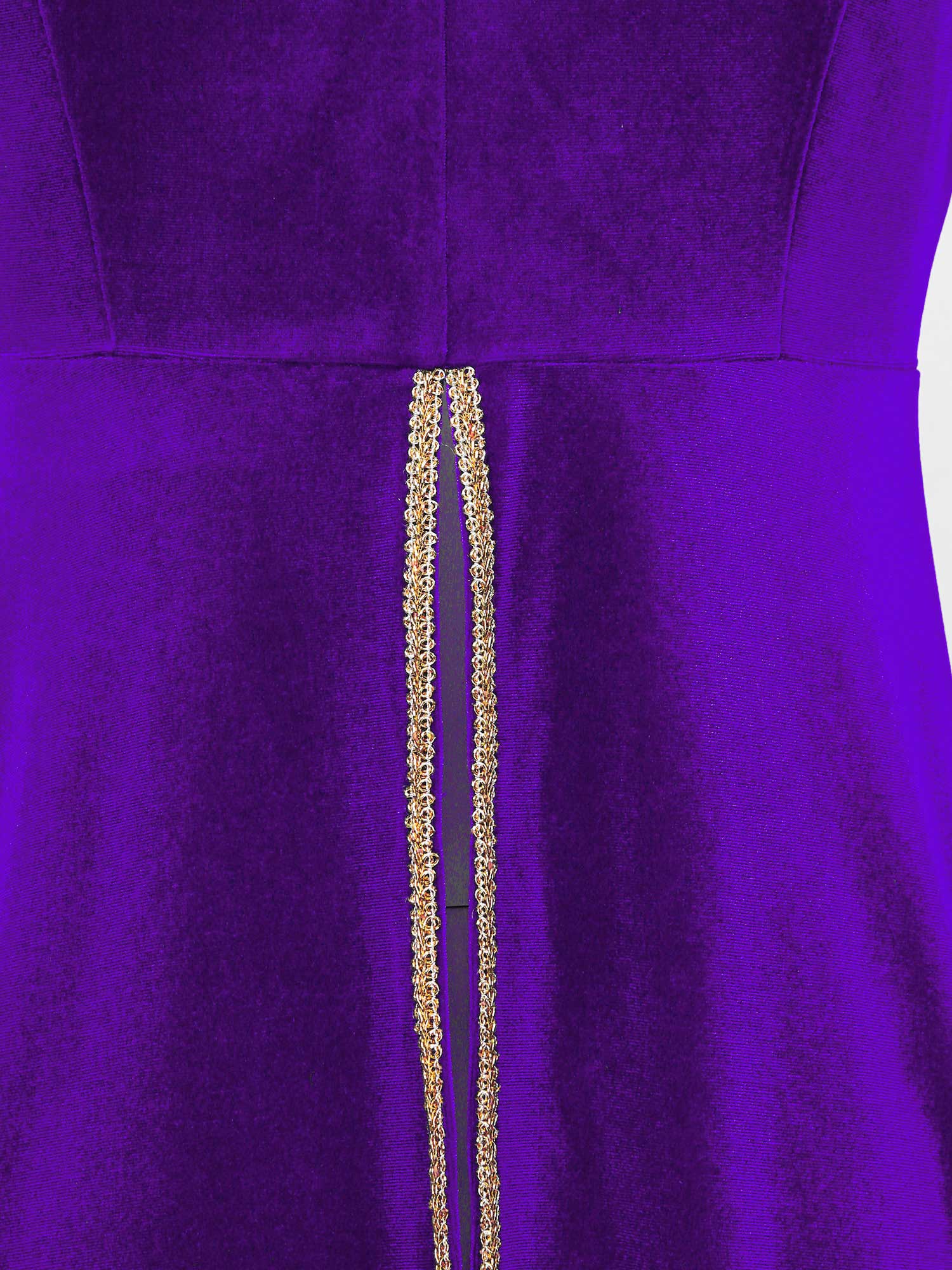 Velvet Circus Ringmaster Gold-Trimmed Swallow-Tail Blazer Coat