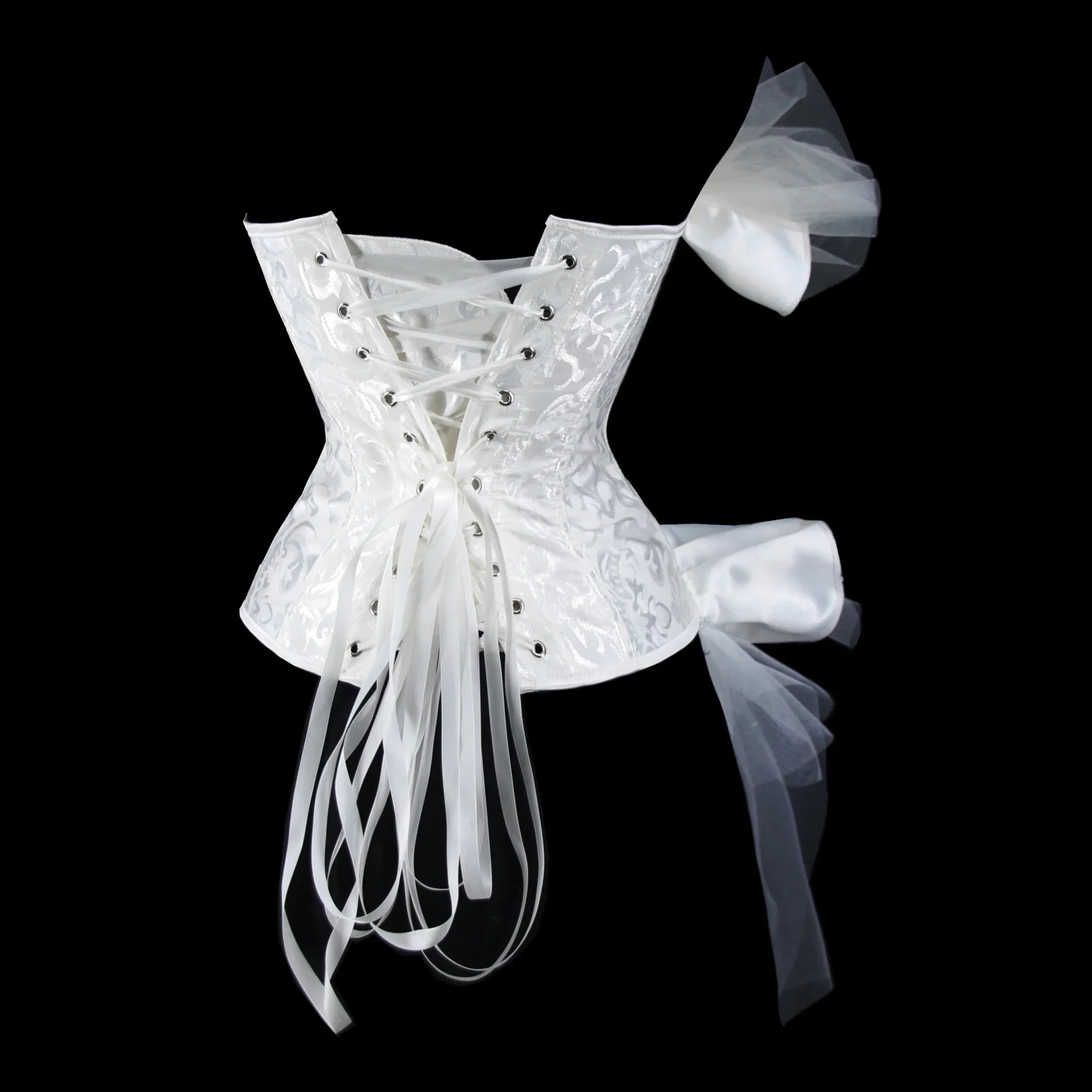 Victorian Ruffle Floral Lace Overbust Corset Bustier Body Shaper Top