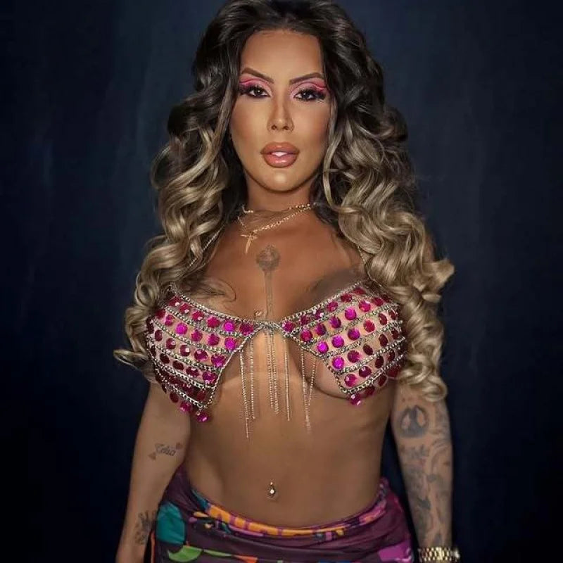 Acrylic Costume Bra Chain Top