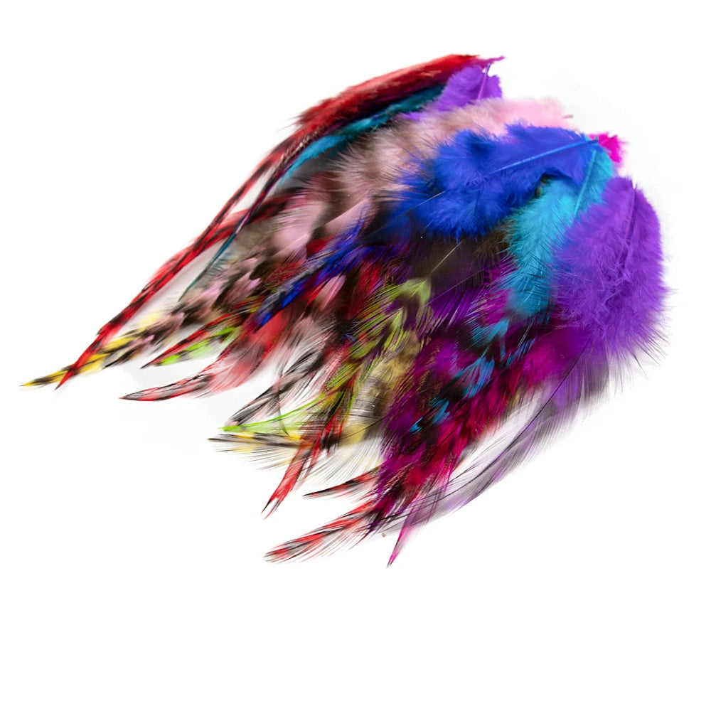 Natural Rooster Feather Fringe Trim 10-15cm