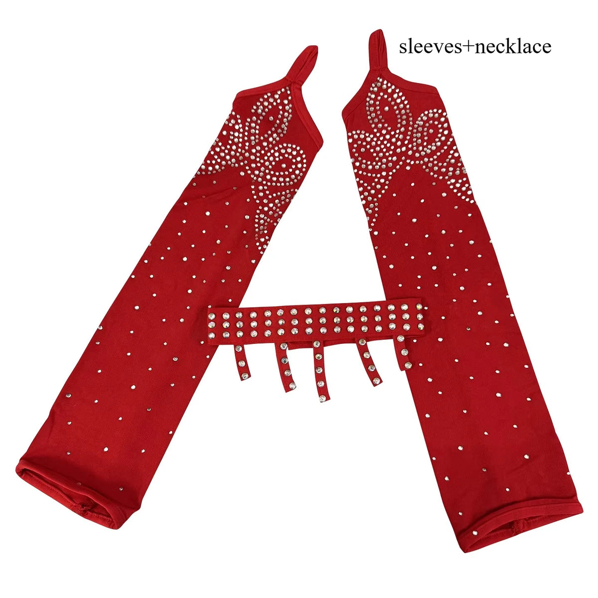 Rhinestone Fringe Dance Sleeves & Accessory Options