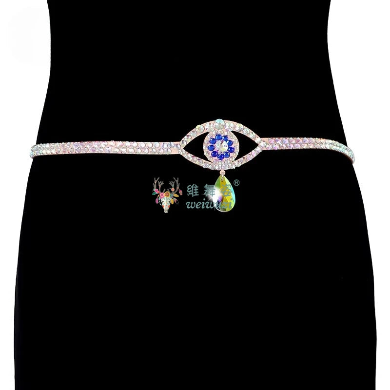 Layered Rhinestone Belly Dance Waist Belt