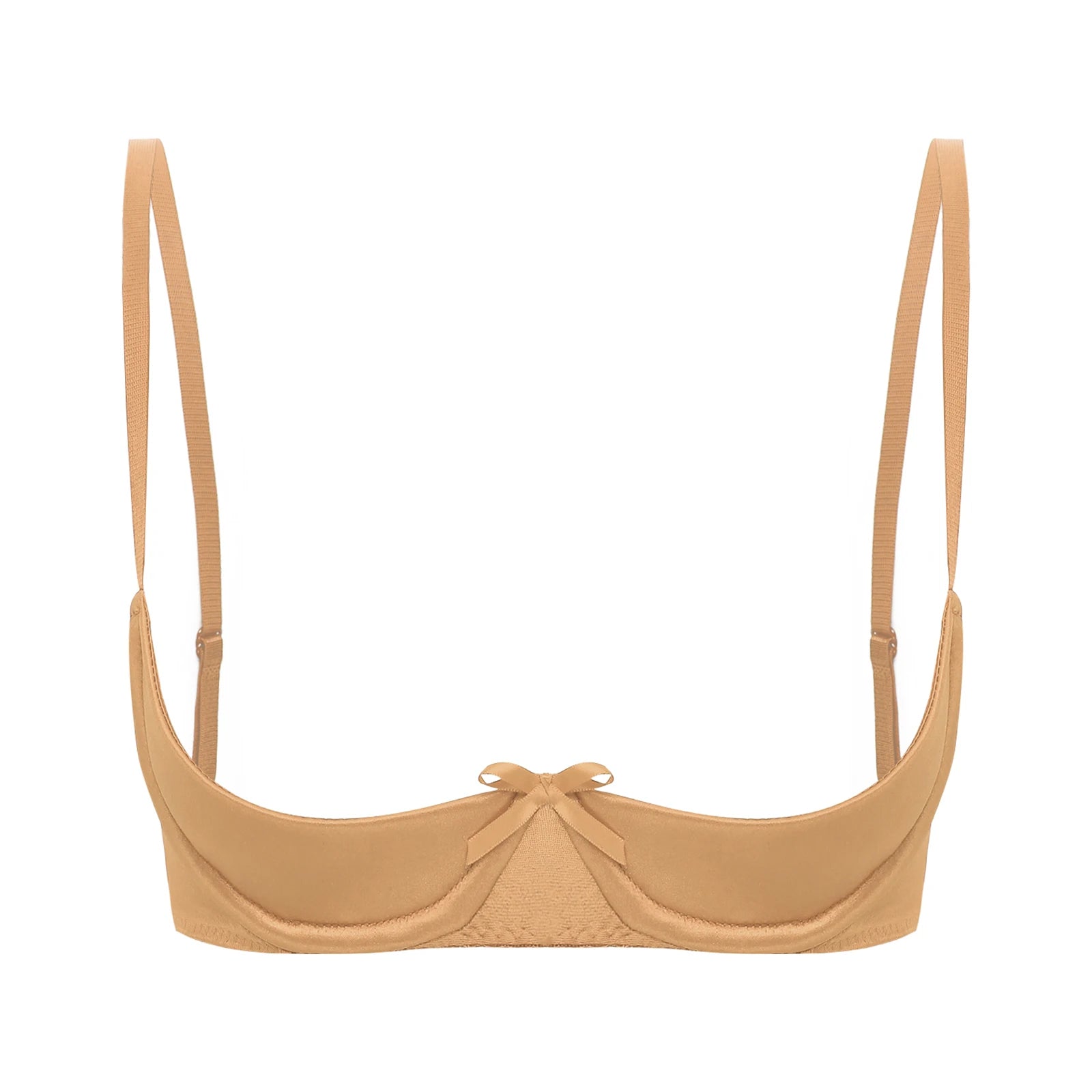 Satin Underwire Half-Cup Push-Up Bra