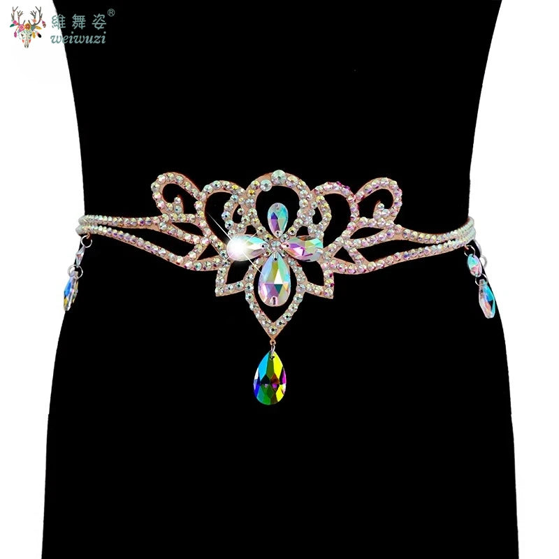 Layered Rhinestone Belly Dance Waist Belt