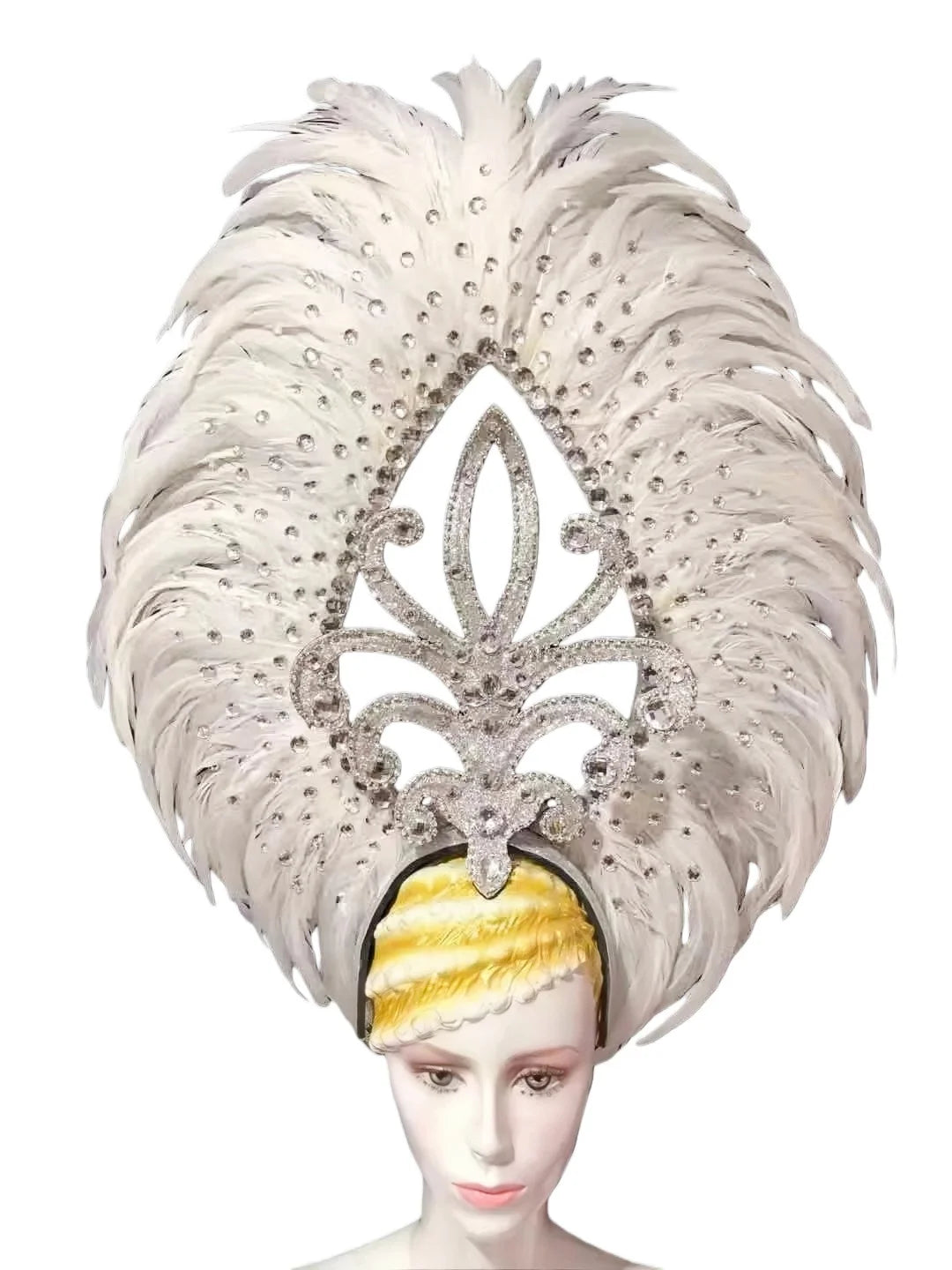 The Stardust Wings of Radiance – Deluxe Feathered Samba & Carnival Crown