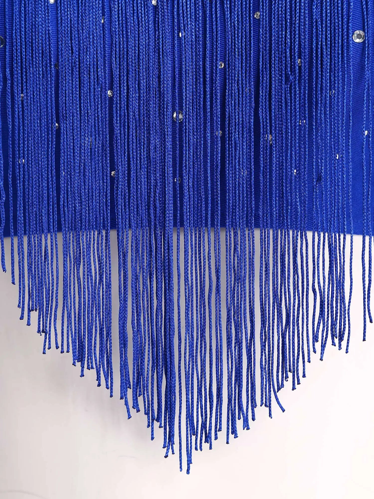 V-Neck Crisscross Back Tassel Fringe Crop Top Latin Salsa Dance Costume