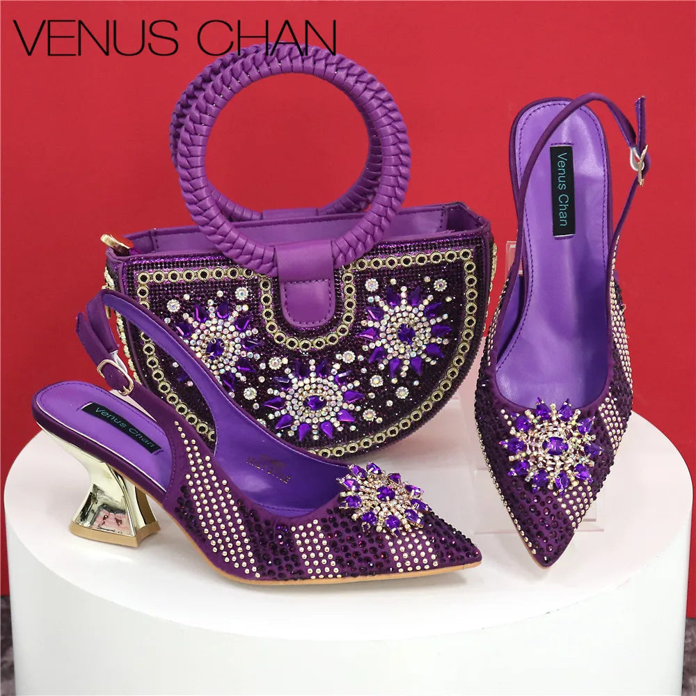 Italian Design Shoes And Bag Paired With Handmade Petal Clutches