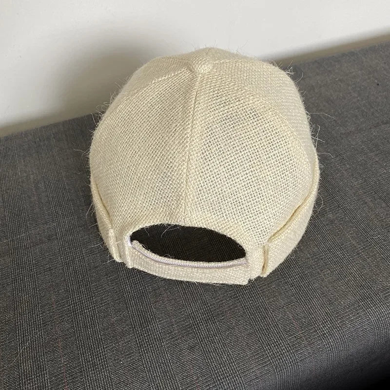 Beige Linen Brimless Beanie — 55–58 cm