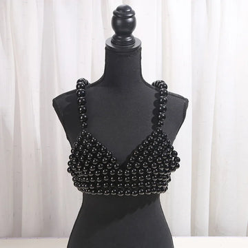 Beaded Pearl-Look Bra Body Chain