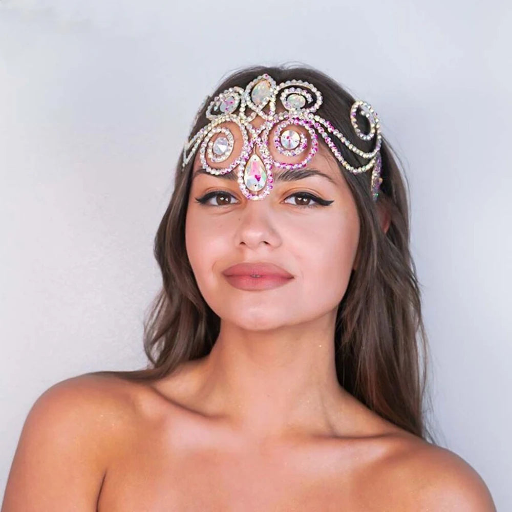 Rhinestone Headpiece Chain Tiara Jewelry