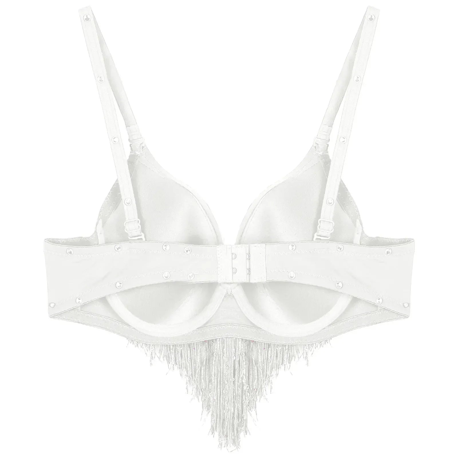 The Stardust Oasis Sirena – Sequined Tassel & Rhinestone Push-Up Belly Dance Bra Top