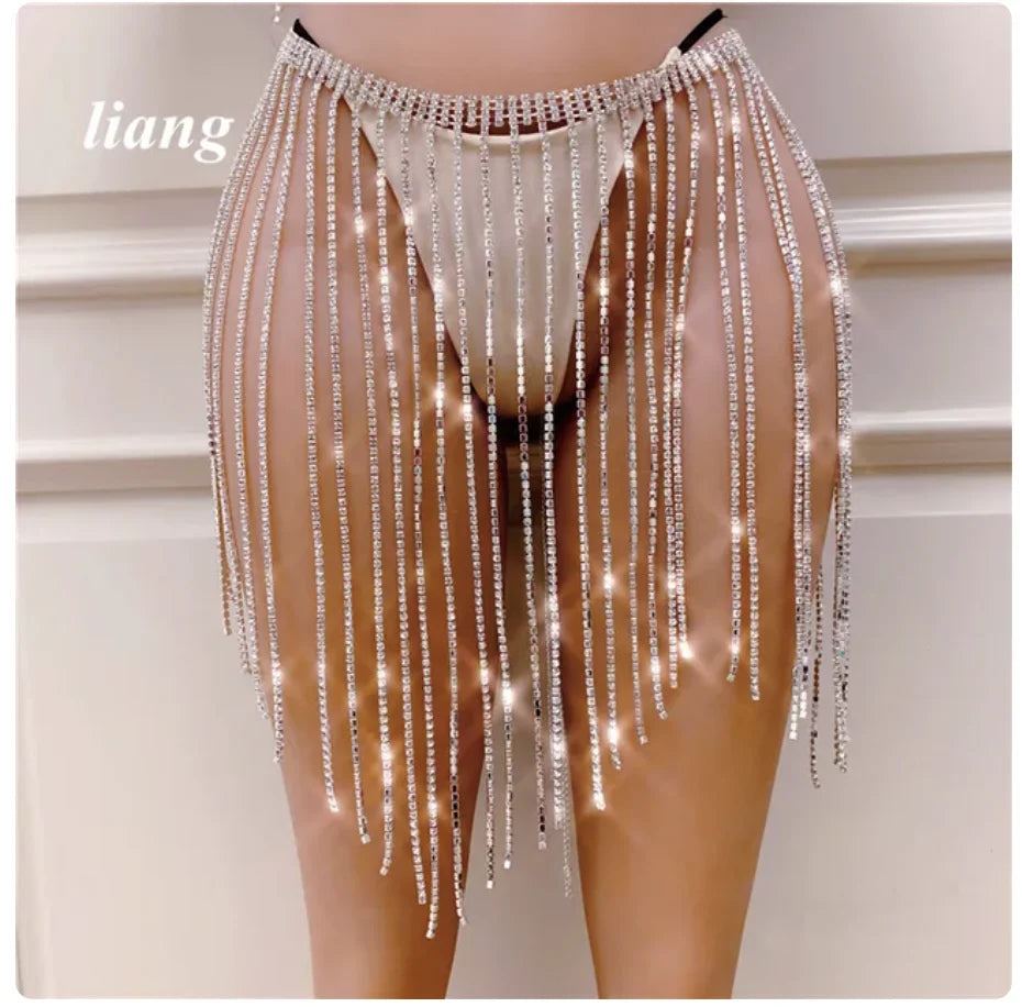 Crystal Tassel Bra & Skirt Body Jewelry