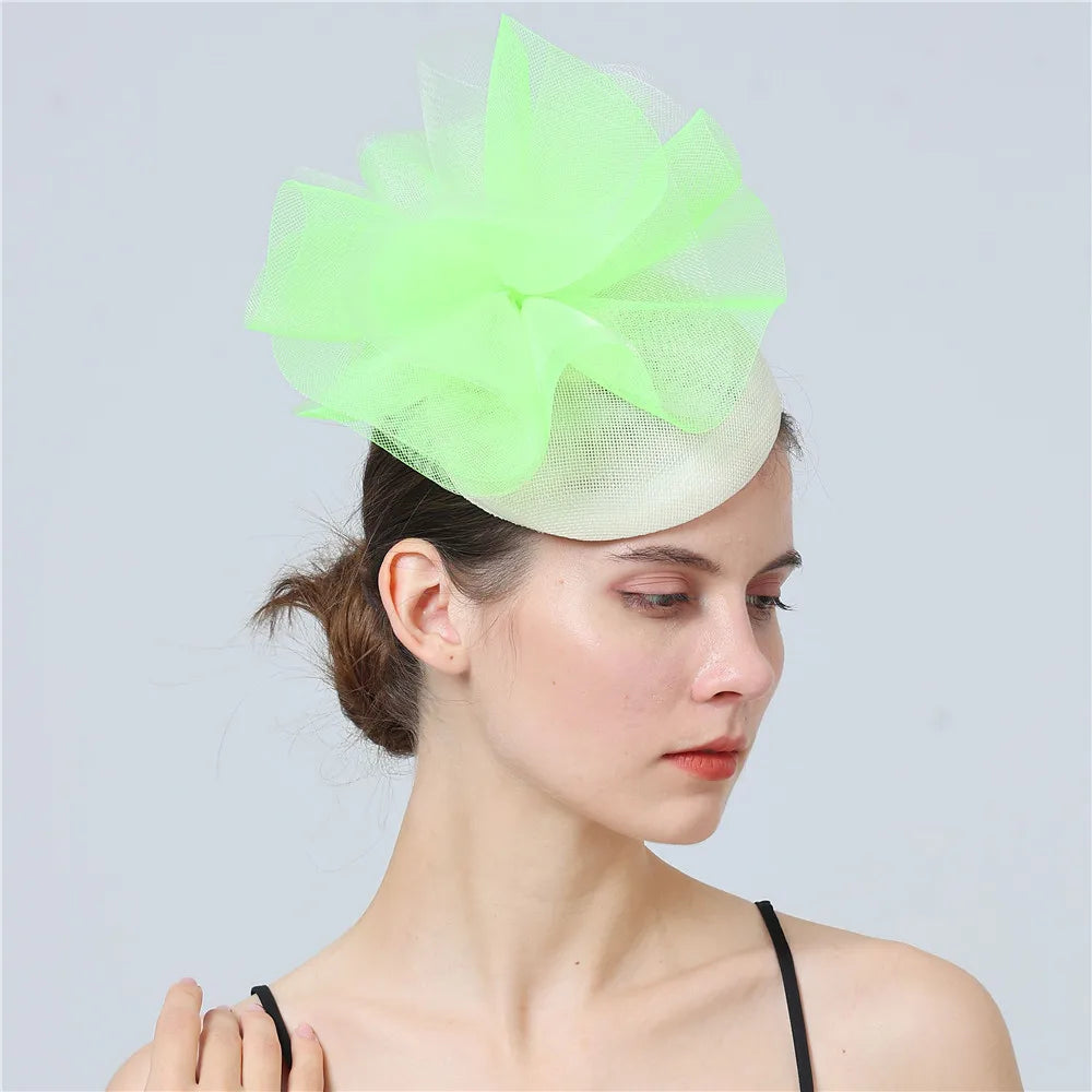 18cm Two-Tone Floral Bow Sinamay Fascinator Kentucky Derby Tea Party Pillbox Hat