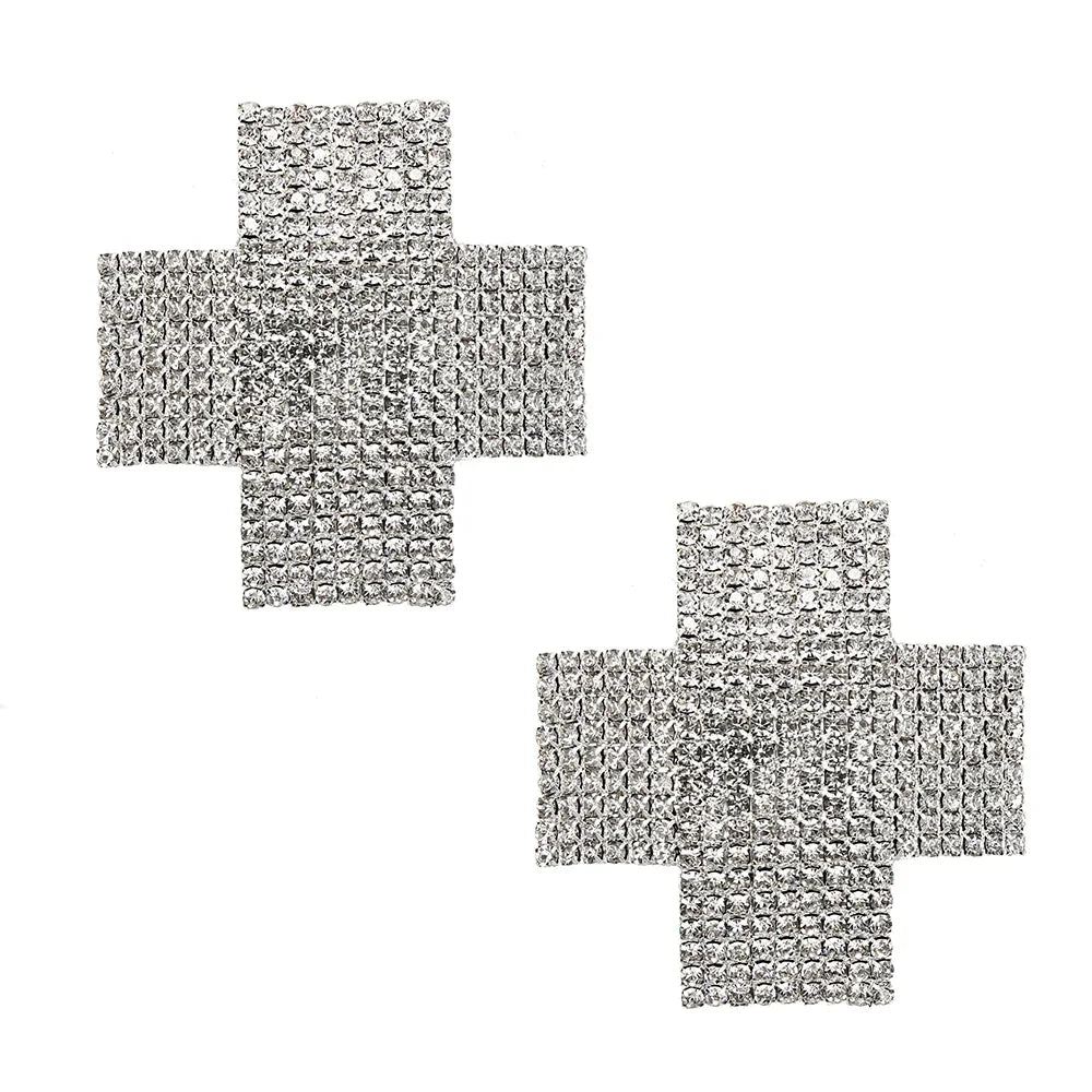 Sparkly Rhinestone Starburst Reusable Nipple Pasties Self-Adhesive Breast Covers