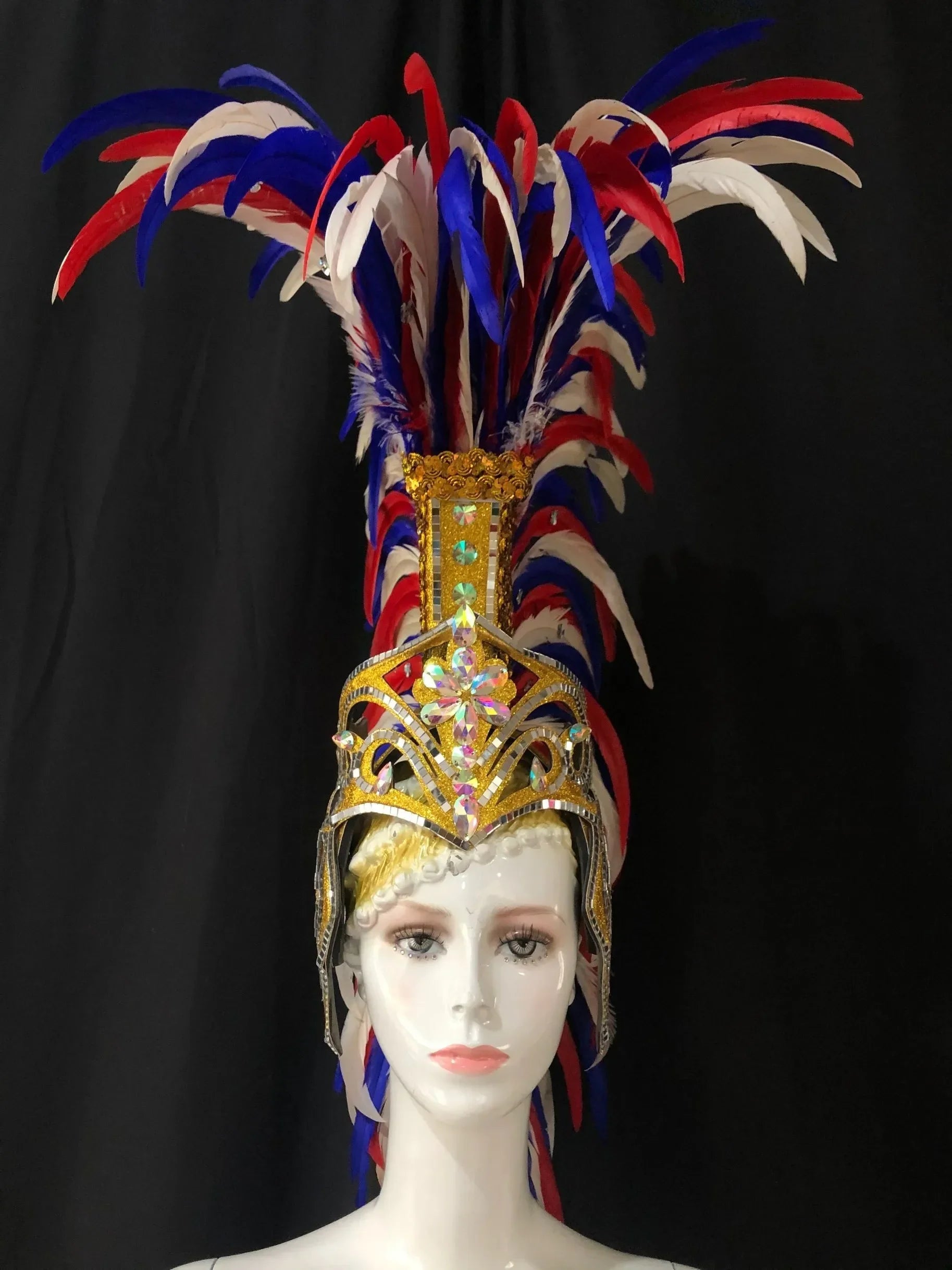 The Stardust Dynasty – Majestic Velvet & Feather Samba Masquerade Crown
