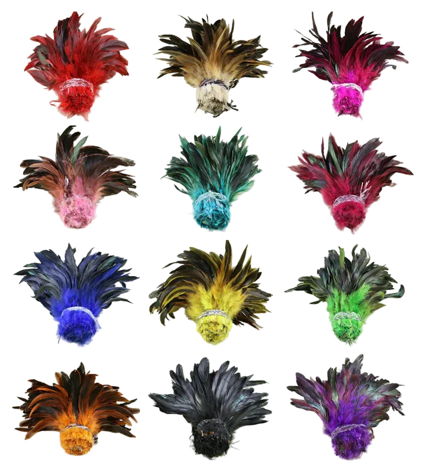 Natural Rooster Saddle Feather Strung Fringe (1 Roll)