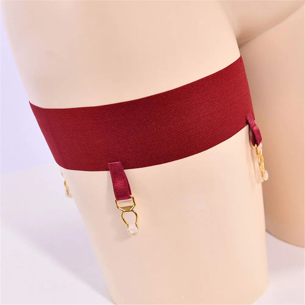 Sexy Women Leg Harness Sexy Elastic Garter Belt Black High Waist Bandage Pantie Lingerie Elastic Leotard Garters Accessories