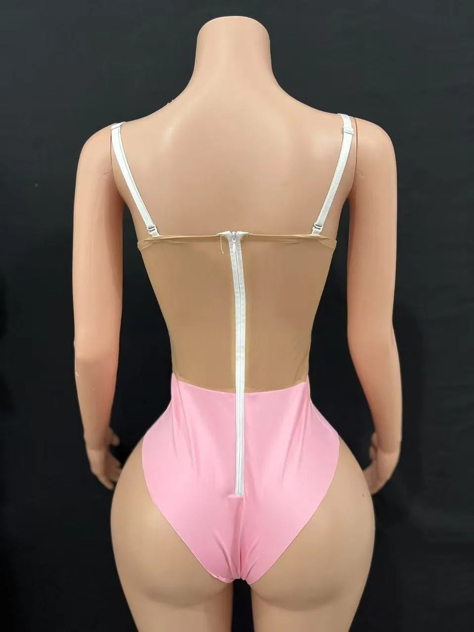 Multi-Colored Triangle Halter Bodysuit & Stage Performance Dancewear