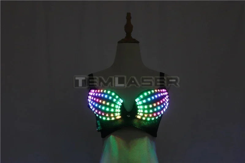Full Color Pixel LED Luminous Bra & Stage Performance Costume Top