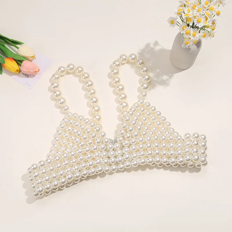 Beaded Pearl-Look Bra Body Chain