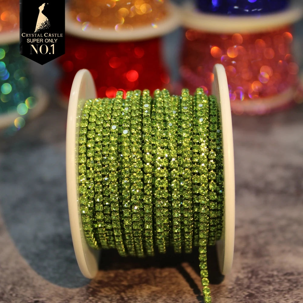 The Stardust Spectrum Stream – Premium Color-Matched Glass Crystal Rhinestone Cup Chain Trim