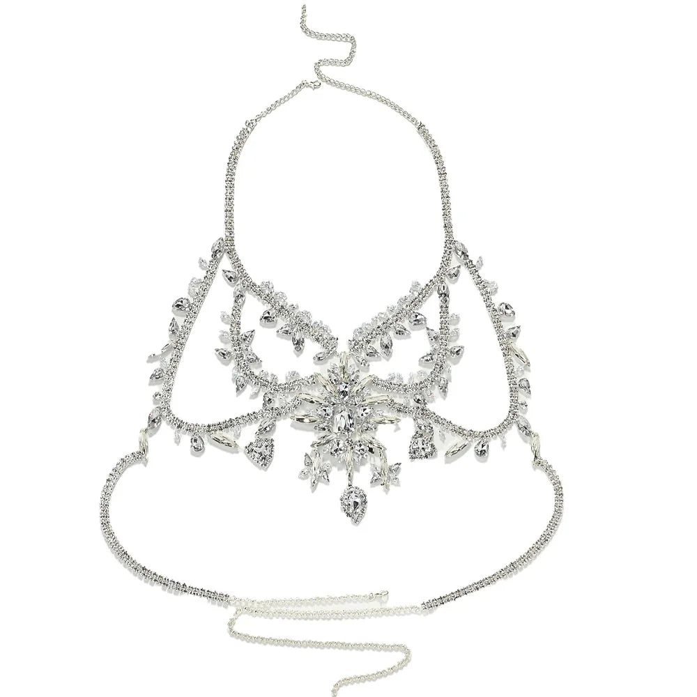 Rhinestone Costume Chest Chain