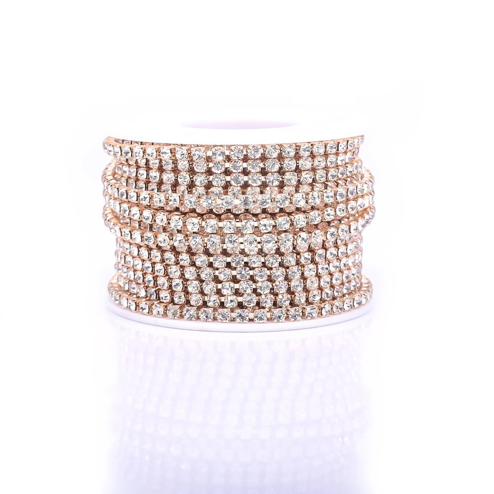 The Stardust Sparkle Cascade – Premium AAAA Glass Crystal Dense Rhinestone Cup Chain Trim